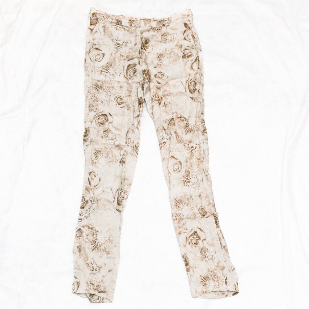 Emma Cook Silk Rose Monochrome Ivory Light Grey Beige Size 2
